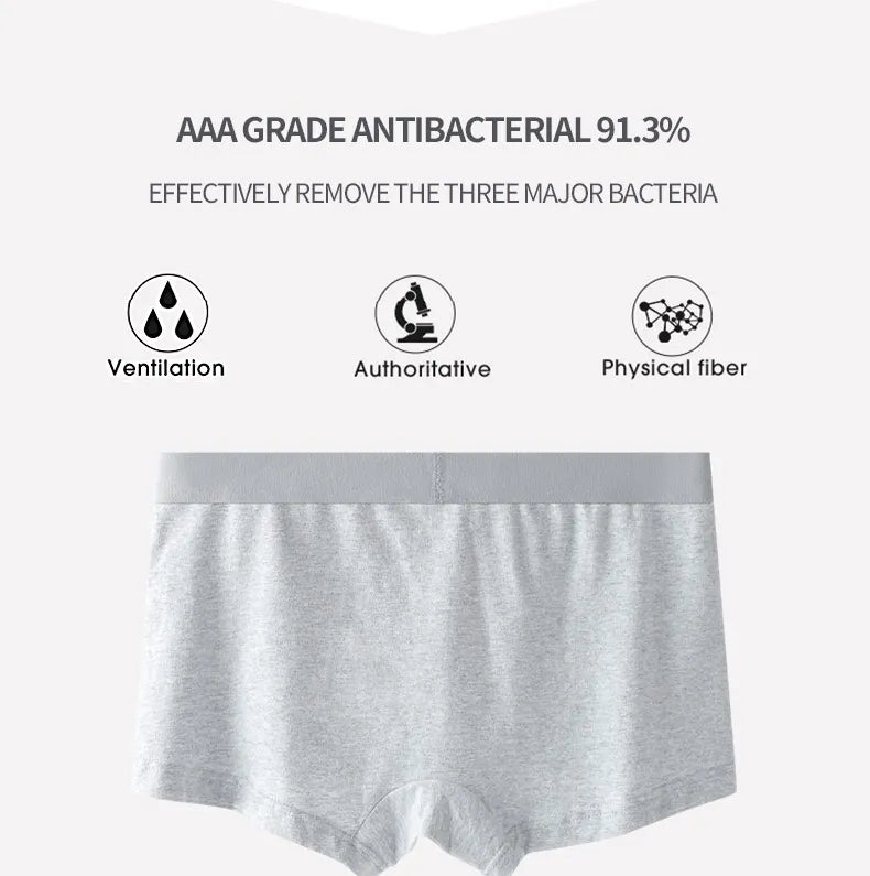 MiiOW 3Pcs Antibacterial Organic Cotton MenflexibleUnderwear©